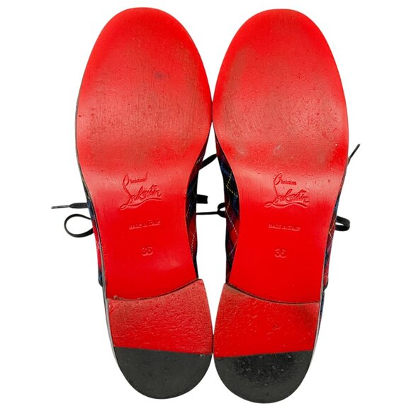 Christian Louboutin Red Tartan Fred Oxfords - Picture 6 of 6